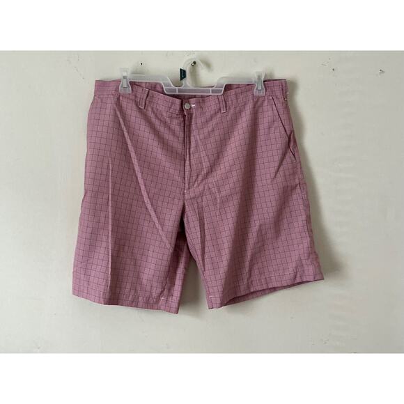 Alan Flusser Checkered Print Shorts Size 38 Mens Light Pink Golf Casual - Picture 1 of 8